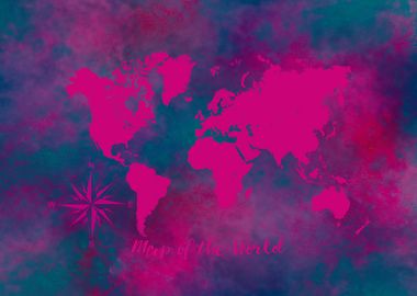 world map purple