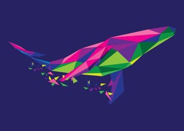 Low Poly Colorful Whale