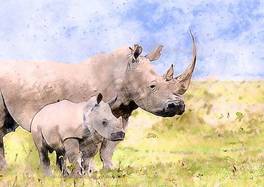 Rhino and Baby