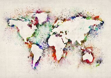 World Map Painting