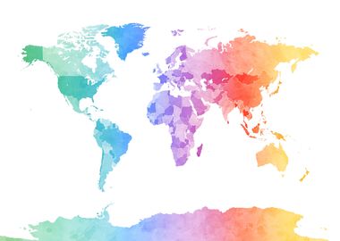 Watercolor world map