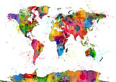 World Map Painting