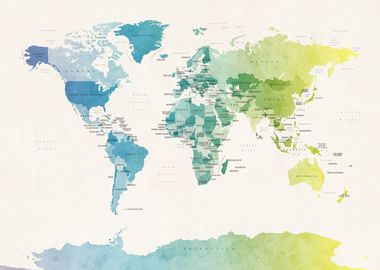 World Map Watercolor