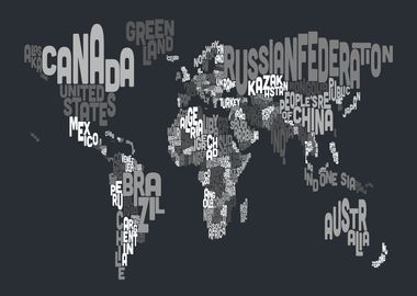 Text Map of the World