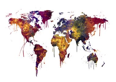 World Map Watercolor