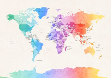 World Map Watercolor