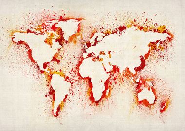 World Map Splashes