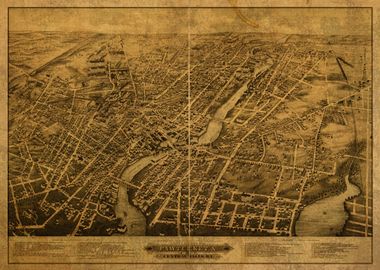 Pawtucket Vintage City Map