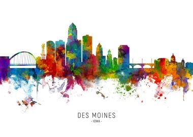 Des Moines Iowa Skyline