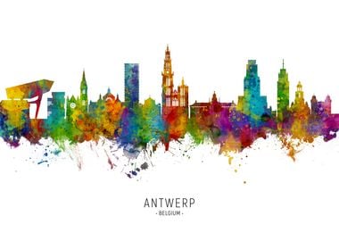 Antwerp Belgium Skyline