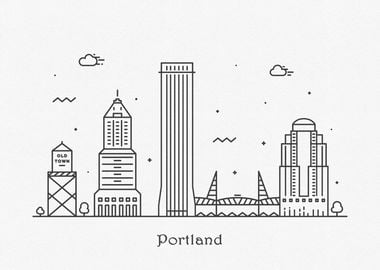 Portland City Skyline