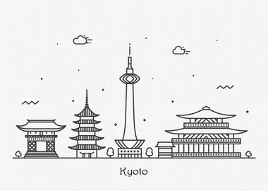 Kyoto City Skyline