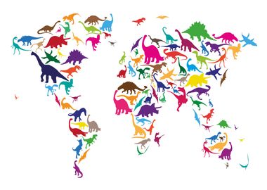 Dinosaur Map of the World