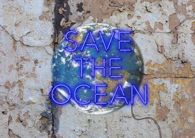 Save the Ocean  Neon