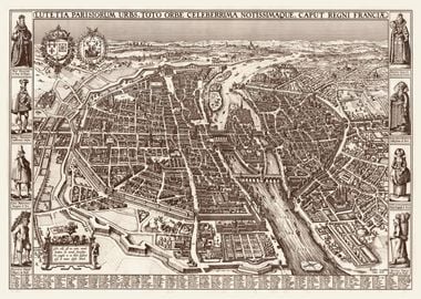 Map of Paris 1618