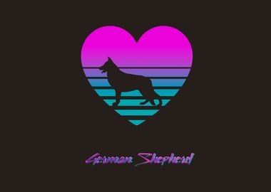 German Shepherd Vaporwave