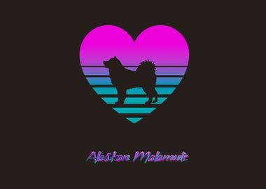 Alaskan Malamute Vaporwave