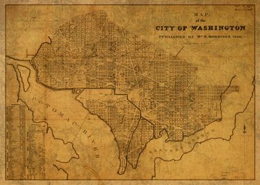 Washington DC Map 1846