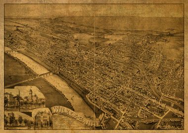 Wilkes Barre PA Map 1887