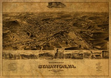 Staunton Virginia Map 1891