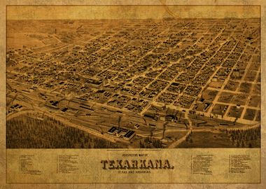 Texarkana City Map 1888