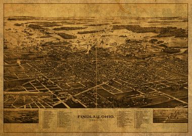 Findlay Ohio Map 1889