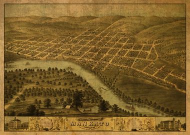 Mankato Minnesota Map 1870