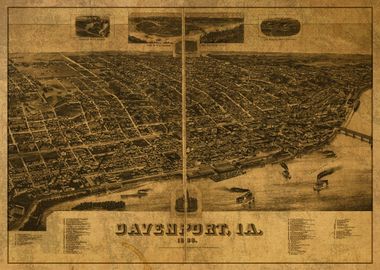 Davenport Iowa Map 1888