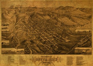 Butte Montana Map 1884