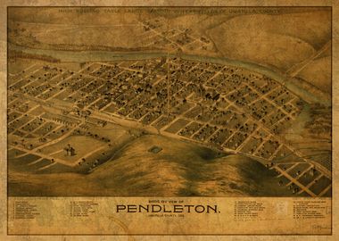 Pendleton Oregon Map 1890