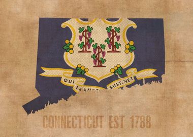 Connecticut State Flag Map