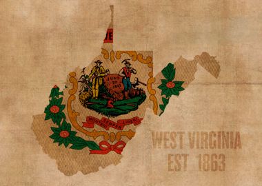 West Virginia Flag Map