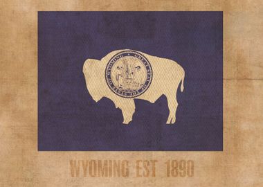 Wyoming State Flag Map