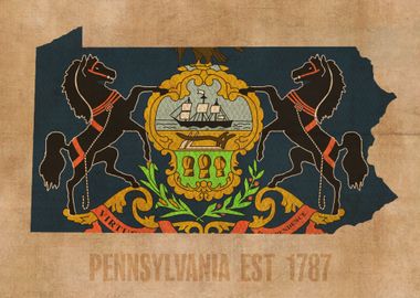 Pennsylvania Flag Map