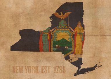 New York State Flag Map