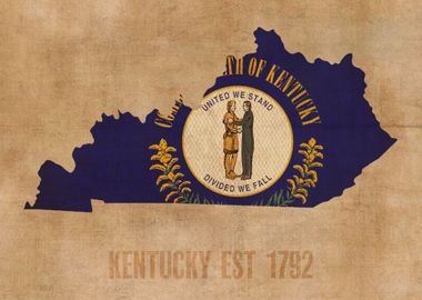 Kentucky State Flag Map