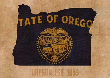 Oregon State Flag Map