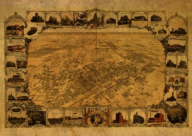 Fresno California Map 1901