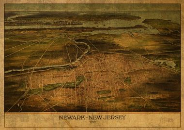 Newark NJ City Map 1916