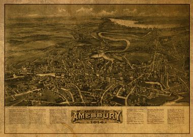 Amesbury Mass Map 1914