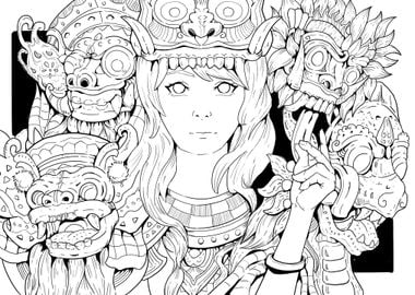 Bali Line Art