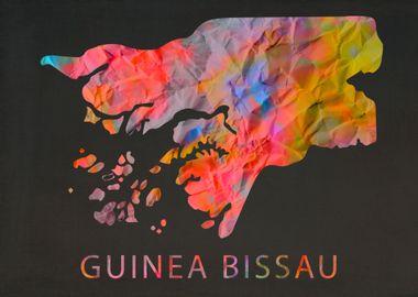 Guinea Bissau Tie Dye Map