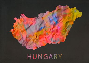 Hungary Tie Dye Map