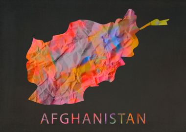 Afghanistan Map Tie Dye