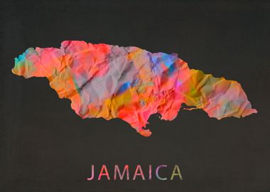 Jamaica Tie Dye Map