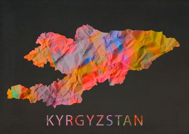 Kyrgyzstan Tie Dye Map