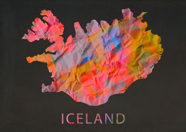 Iceland Tie Dye Map