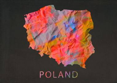 Poland Tie Dye Map Country