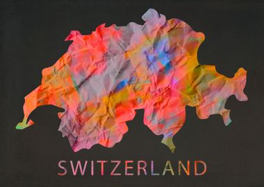 Switzerland Tie Dye Map