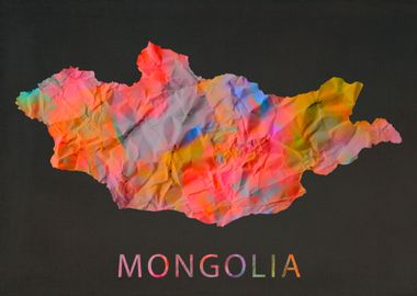 Mongolia Tie Dye Map 